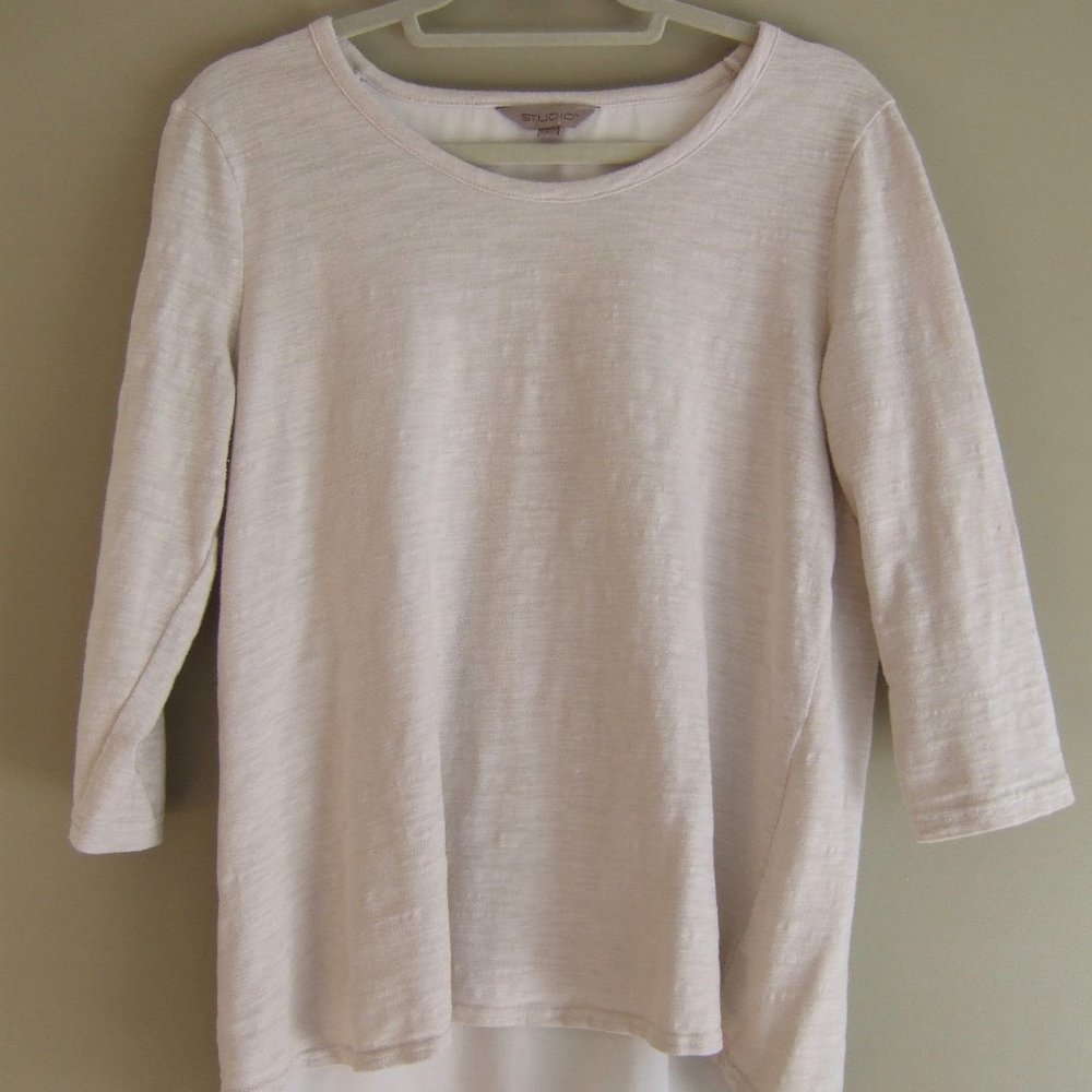 Studio Cream Layered Tulip Back Top